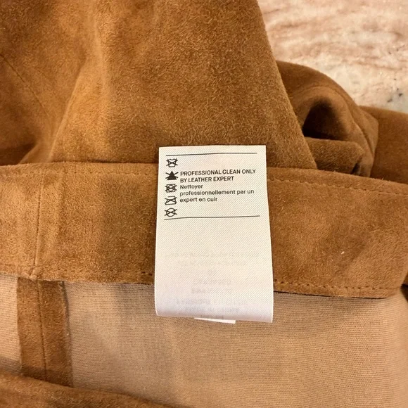 Vince lambskin split hem brown suede pants size M